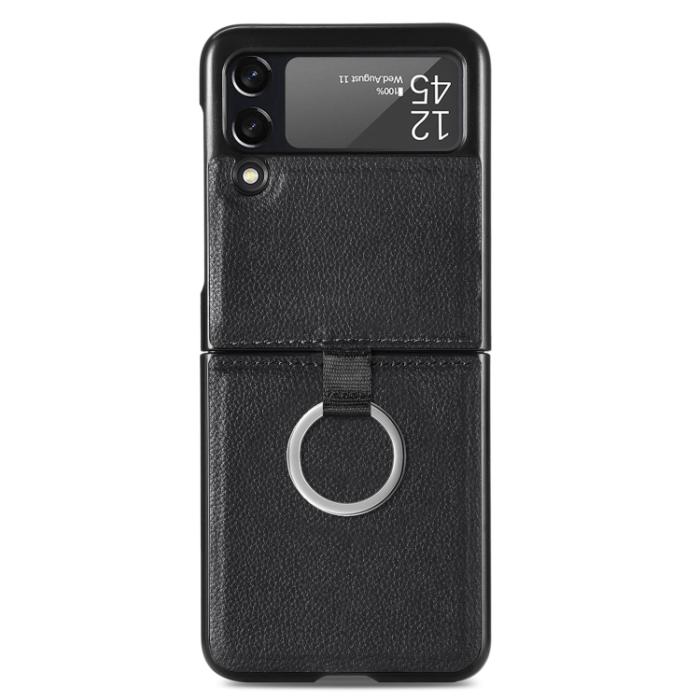 Bild 2, Galaxy Z Flip 3 Skal Litchi Ring Svart