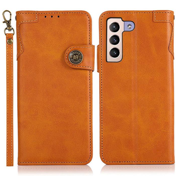 Bild 1, KHAZNEH Samsung Galaxy S22 Plus Fodral Magnetisk Mässing Brun