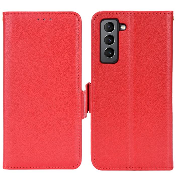 Bild 1, Samsung Galaxy S22 Plus Fodral Litchi Textur Röd
