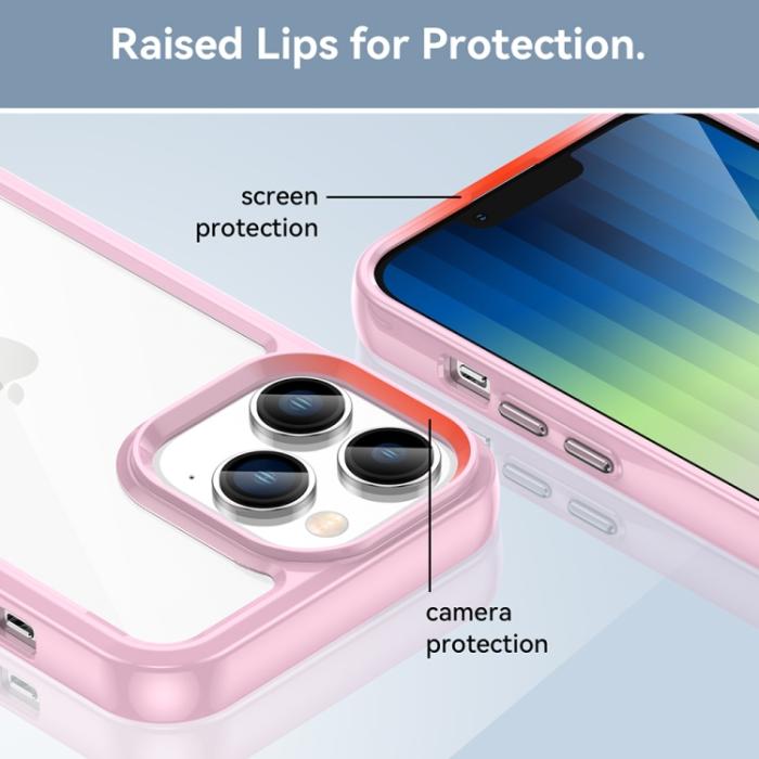Bild 6, iPhone 14 Pro Max Skal Akryl/TPU Transparent/Rosa