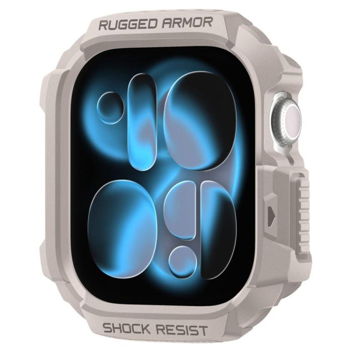 Bild 2, Spigen Apple Watch 11/10 42 mm Skal Rugged Armor Dune Beige