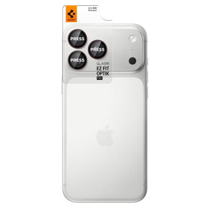 Bild 2, Spigen iPhone 18 Pro/18 Pro Max 2-PACK Linsskydd Optik Pro GLAS.tR 'Ez Fit'