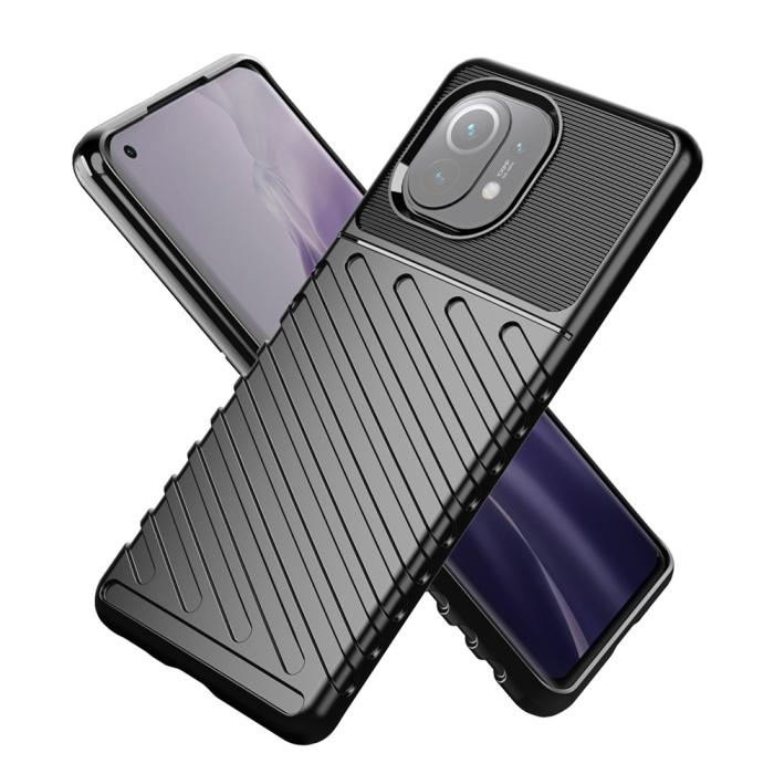 Bild 2, Xiaomi Mi 11 - Twill Textur Skal - Svart