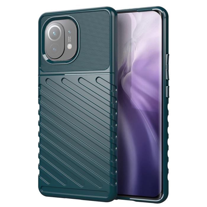 Bild 1, Xiaomi Mi 11 - Twill Textur Skal - Grön