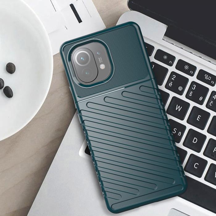 Bild 2, Xiaomi Mi 11 - Twill Textur Skal - Grön