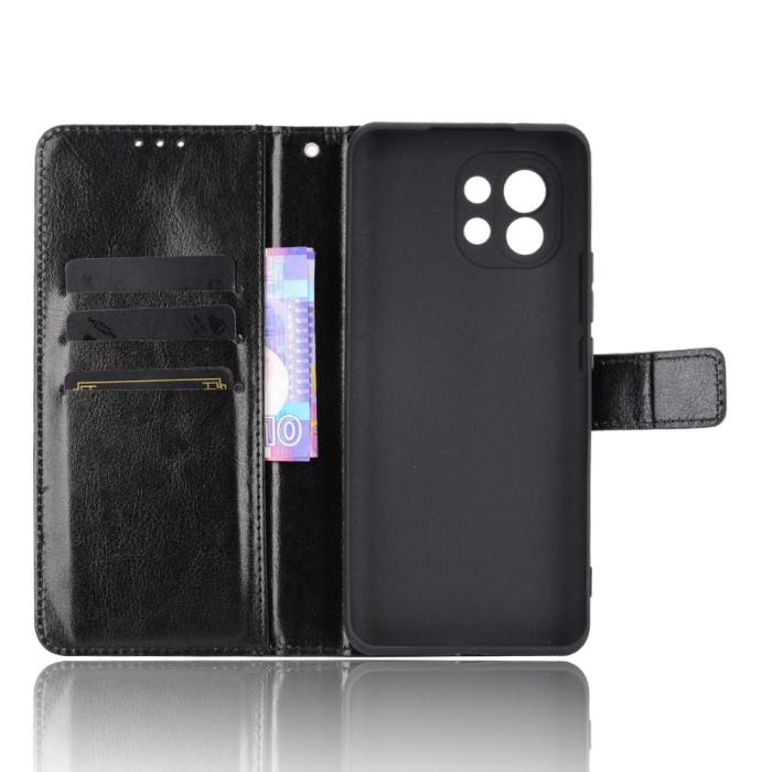 Bild 3, Xiaomi Mi 11 - Crazy Horse Fodral - Svart