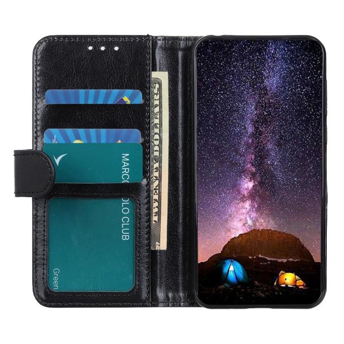 Bild 2, Samsung Galaxy A14 4G/5G Fodral Crazy Horse Läder Svart