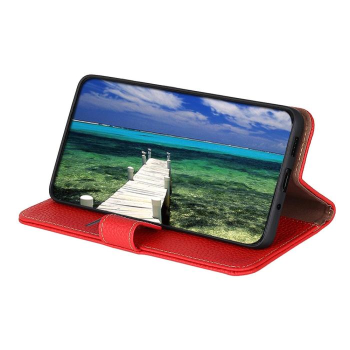 Bild 4, KHAZNEH OnePlus Nord CE 2 5G Fodral Äkta Läder Röd