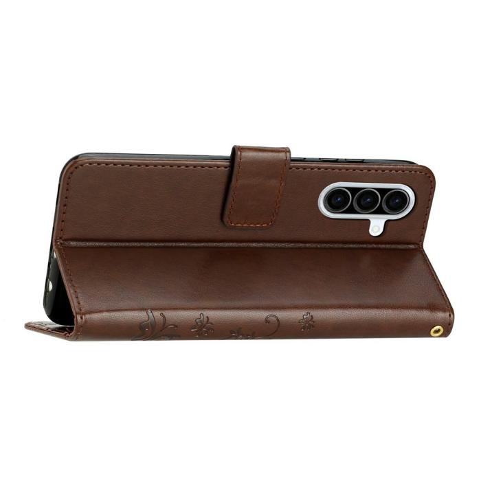Bild 2, Samsung Galaxy A27 5G Fodral Blommor/Fjärilar Brun