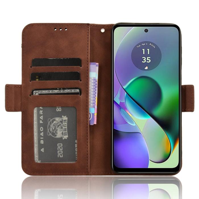 Bild 2, Motorola Moto G54 5G Fodral Med Avtagbart Kortfodral Brun
