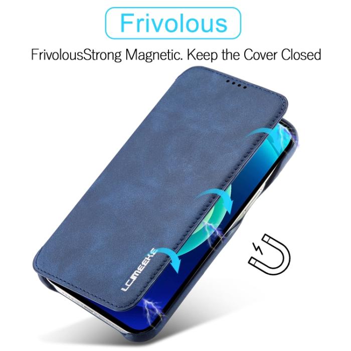 Bild 5, LC.IMEEKE iPhone 14 Plus Fodral Flip Läder Blå