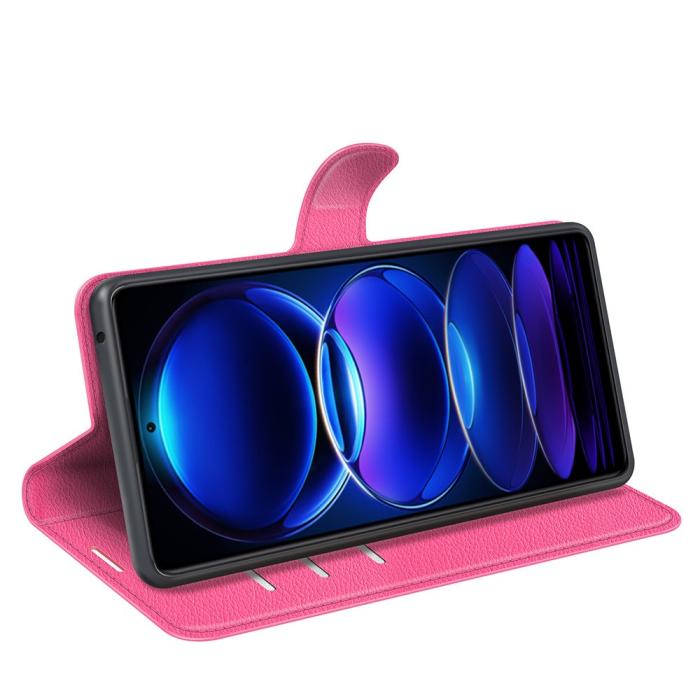 Bild 3, Xiaomi Redmi Note 12 Pro 5G Fodral Litchi Läder Rosa