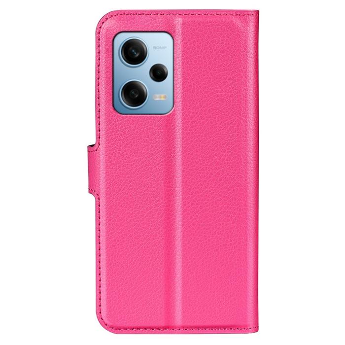 Bild 6, Xiaomi Redmi Note 12 Pro 5G Fodral Litchi Läder Rosa