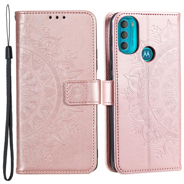 Bild 1, Motorola Moto G71 Fodral Mandala Läder Roséguld