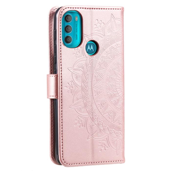 Bild 3, Motorola Moto G71 Fodral Mandala Läder Roséguld