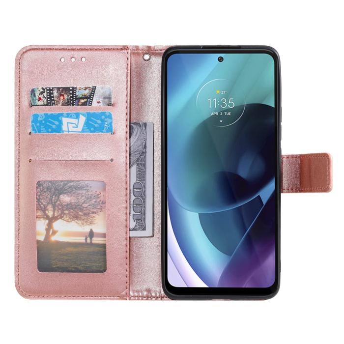 Bild 4, Motorola Moto G71 Fodral Mandala Läder Roséguld
