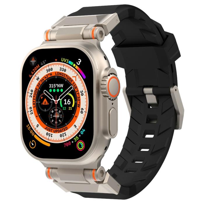 Bild 2, Apple Watch 42/44/45/49mm RobustFit Armband Svart
