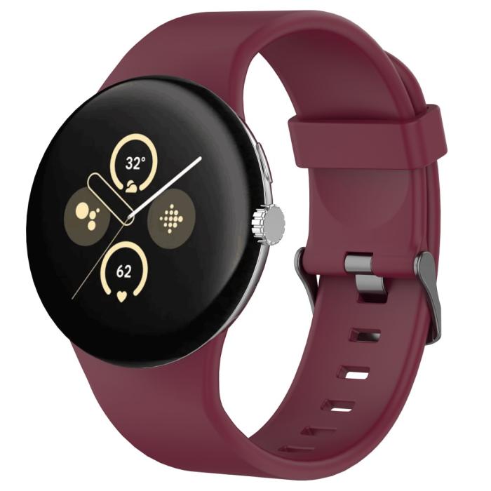 Bild 4, Google Pixel Watch 3 45 mm Armband Silikon Vinröd
