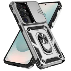 Samsung Galaxy S26 Ultra Skal CamShield Ring Hybrid Silver