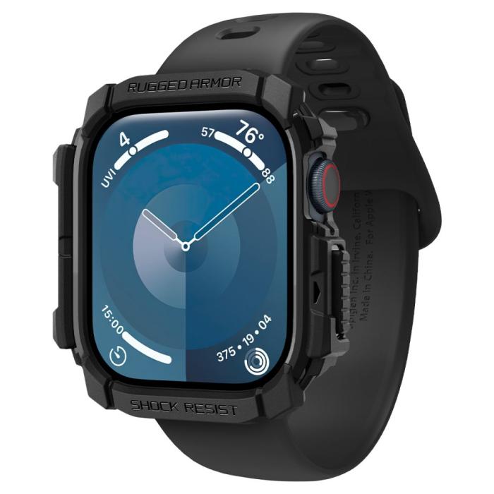 Bild 2, Spigen Apple Watch 11/10 46 mm Skal Rugged Armor Matt Svart