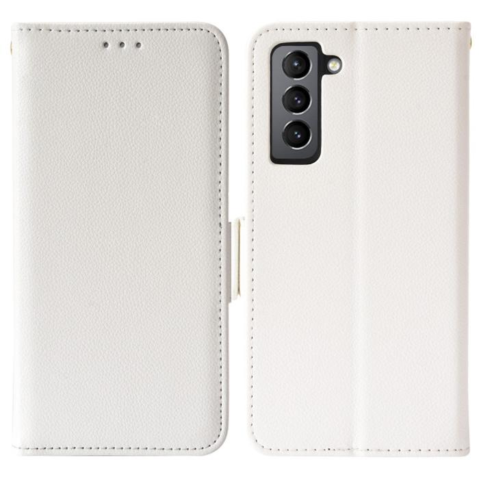 Bild 1, Samsung Galaxy S22 Plus Fodral Litchi Textur Vit