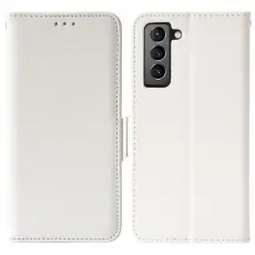 Samsung Galaxy S22 Plus Fodral Litchi Textur Vit