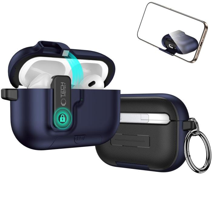 Bild 4, Tech-Protect AirPods Pro 3 Skal Slim Hook Navy Blue
