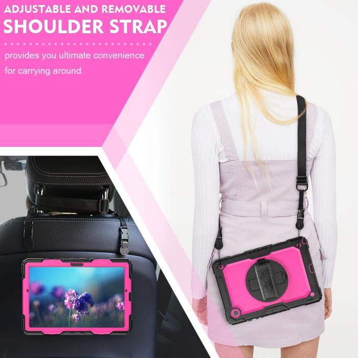 Bild 6, Galaxy Tab A8 10.5 Skal Shockproof Hybrid Kickstand Strap