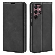 Samsung Galaxy S23 Ultra Fodral Flip Skin Touch Svart