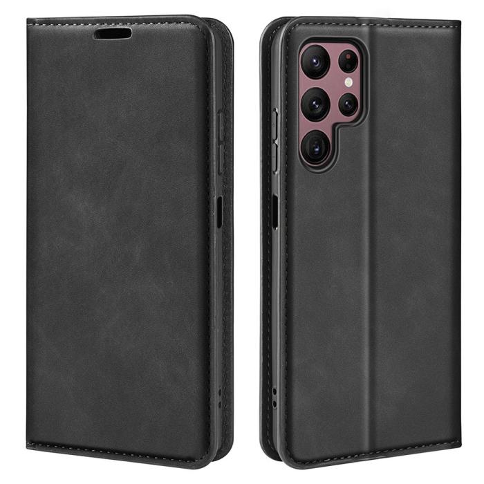 Bild 1, Samsung Galaxy S23 Ultra Fodral Flip Skin Touch Svart
