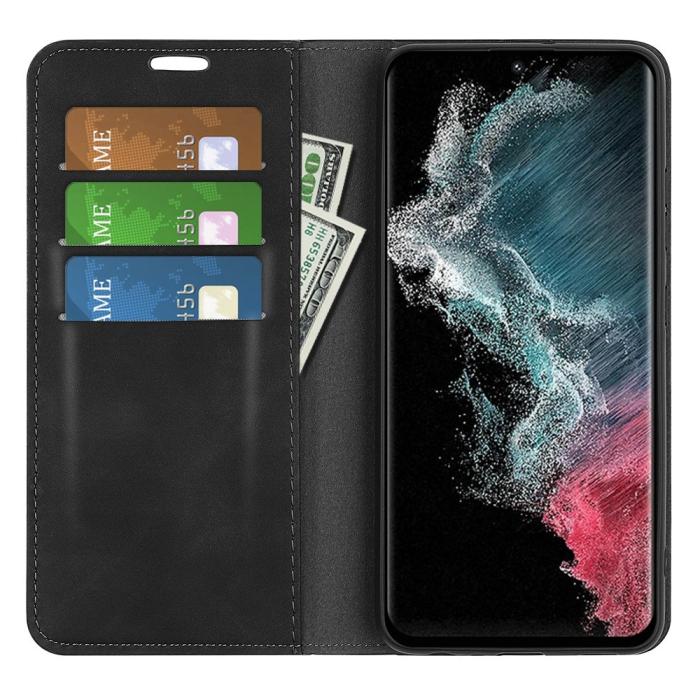 Bild 2, Samsung Galaxy S23 Ultra Fodral Flip Skin Touch Svart