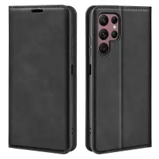 Samsung Galaxy S23 Ultra Fodral Flip Skin Touch Svart