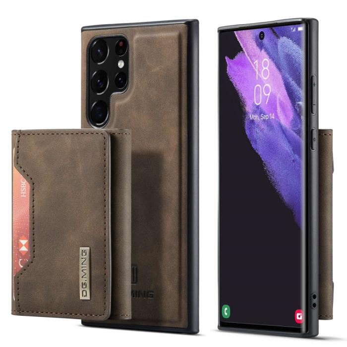 Bild 1, DG.MING Galaxy S23 Ultra Skal Med Magnetisk Plånbok Brun