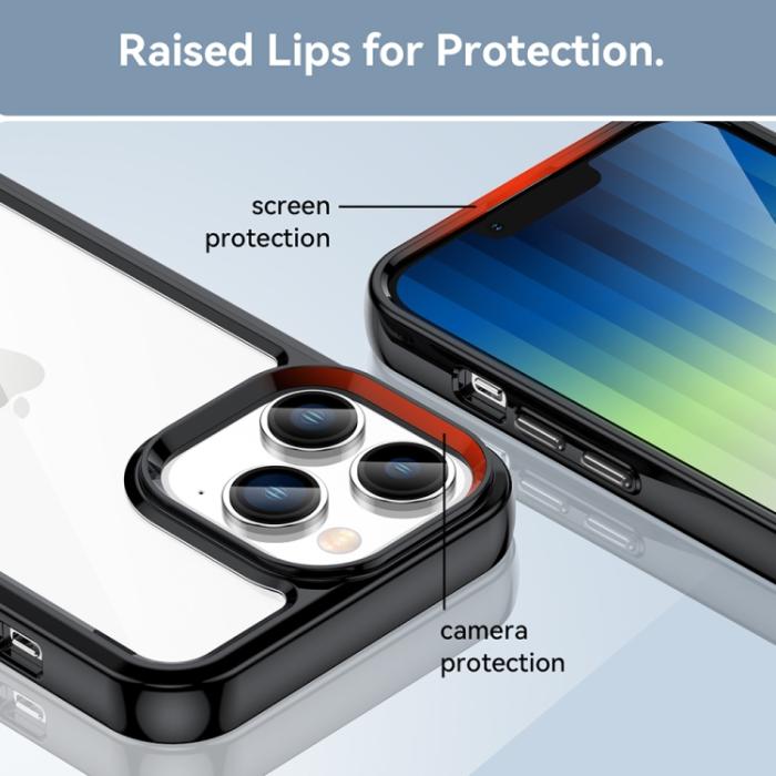 Bild 6, iPhone 14 Pro Max Skal Akryl/TPU Transparent/Svart