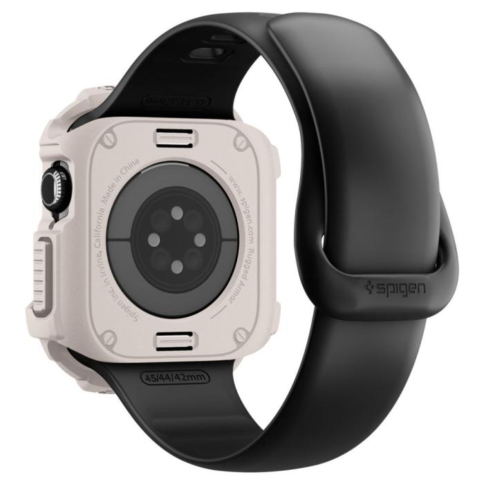 Bild 4, Spigen Apple Watch 11/10 42 mm Skal Rugged Armor Dune Beige