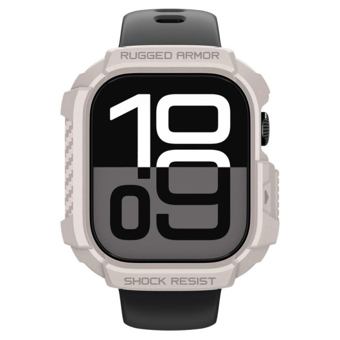 Bild 6, Spigen Apple Watch 11/10 42 mm Skal Rugged Armor Dune Beige