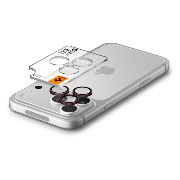 Bild 5, Spigen iPhone 18 Pro/18 Pro Max 2-PACK Linsskydd Optik Pro GLAS.tR 'Ez Fit'