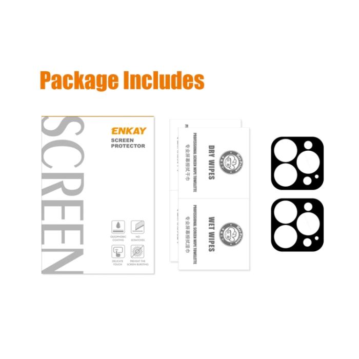 Bild 6, ENKAY iPhone 15 Pro / 15 Pro Max 2-PACK Linsskydd Härdat Glas
