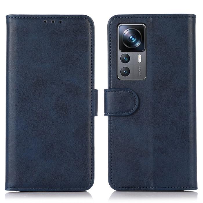 Bild 1, Xiaomi 12T / 12T Pro Fodral Solid Läder Blå