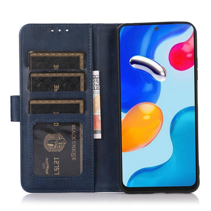 Bild 2, Xiaomi 12T / 12T Pro Fodral Solid Läder Blå