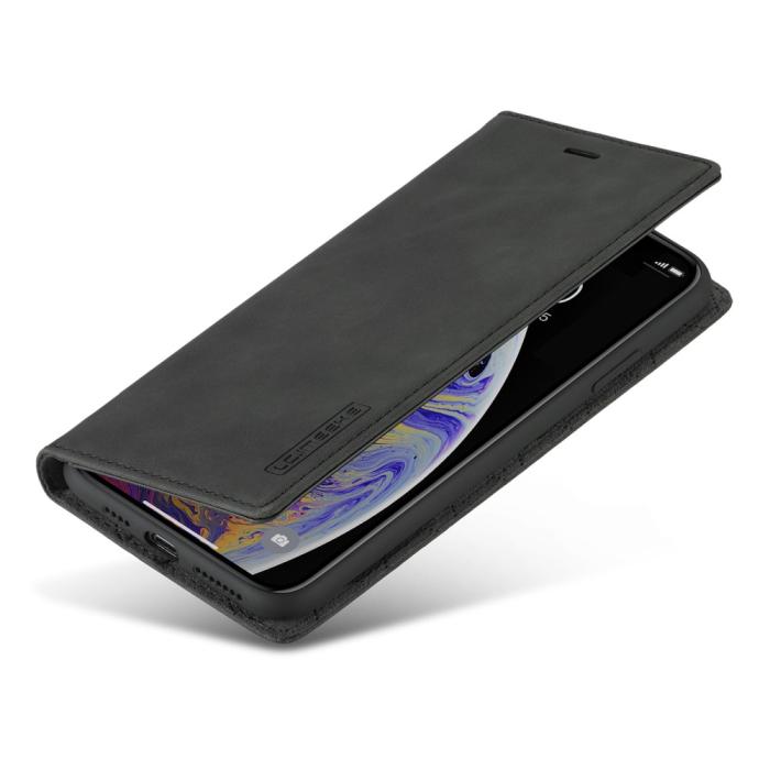 Bild 5, iPhone X/Xs - LC.IMEEKE Läder Flip Fodral - Svart