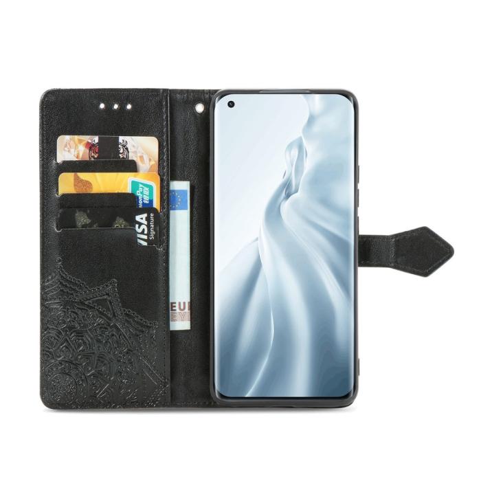Bild 5, Xiaomi Mi 11 - Mandala Läder Fodral - Svart
