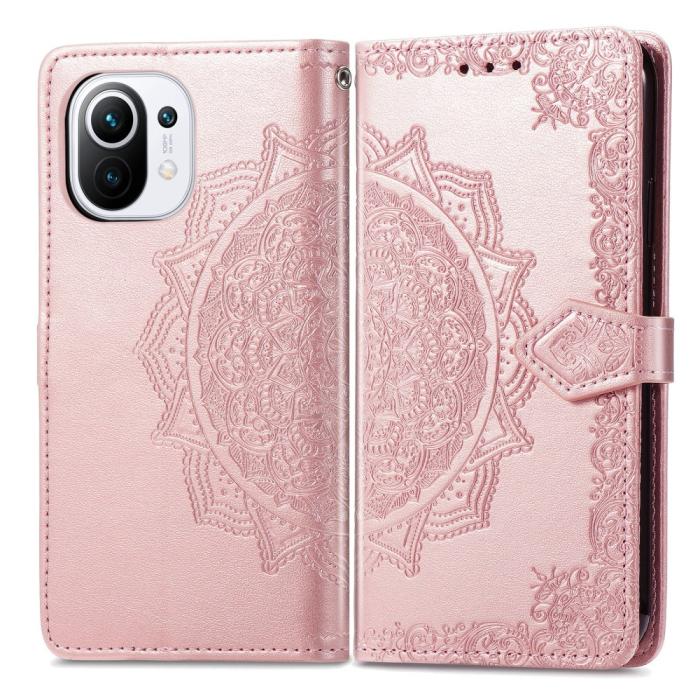 Bild 3, Xiaomi Mi 11 - Mandala Läder Fodral - Roséguld