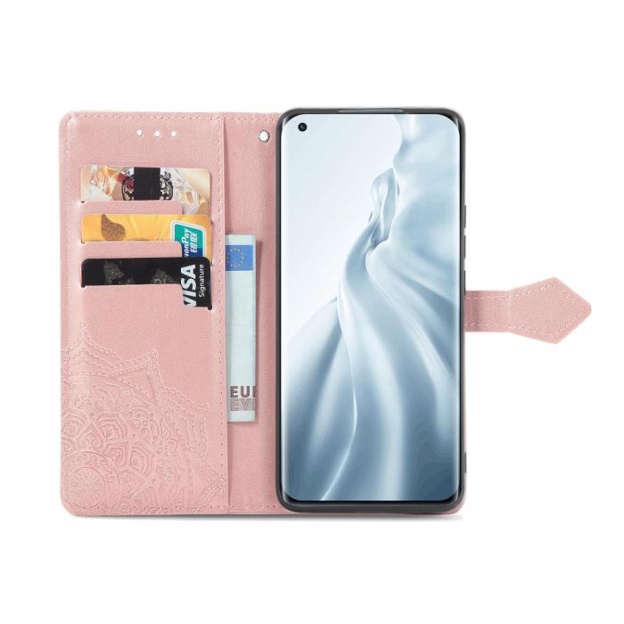 Bild 5, Xiaomi Mi 11 - Mandala Läder Fodral - Roséguld