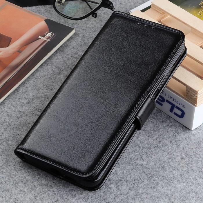 Bild 5, Samsung Galaxy A14 4G/5G Fodral Crazy Horse Läder Svart