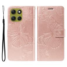 Motorola Moto G86 Power/G86 5G Fodral Fj&auml;ril Tryck Ros&eacute;guld