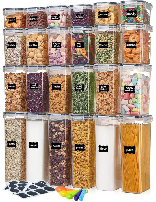 Bild 1, 24-Pack Lufttäta Matförvaringsbehållare Med Lock - BPA-Fria