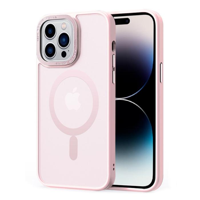 Bild 1, iPhone 14 Pro Max Skal MagSafe Hybrid Matt Rosa