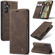 CASEME Galaxy A56 5G/A36 5G Fodral Retro L&auml;der M&ouml;rk Brun