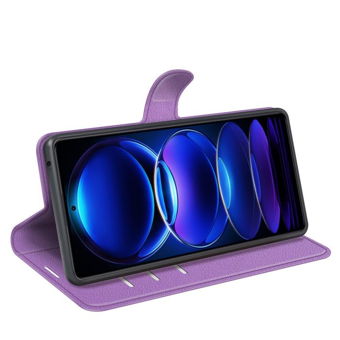 Bild 3, Xiaomi Redmi Note 12 Pro 5G Fodral Litchi Läder Lila